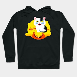 Cat in fire Hoodie